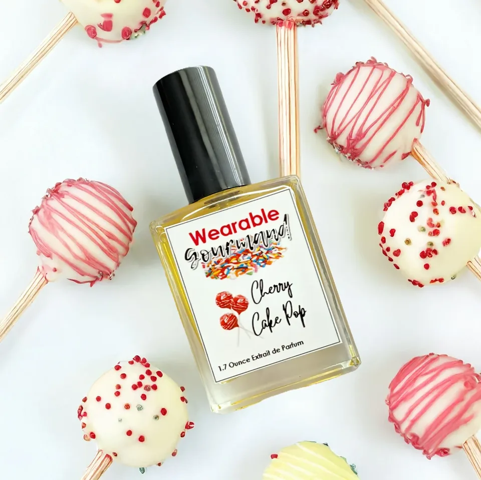 Cherry Cake Pop perfume bottle by Wearable Gourmand